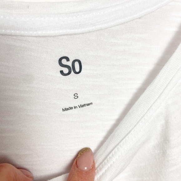 SO | Rainbow Striped Graphic White Tank Top Small - Picture 5 of 5